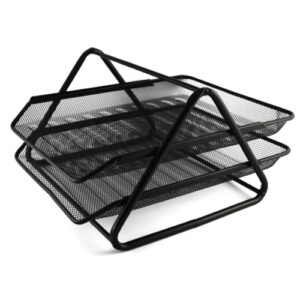 BANDEJA 2 PISOS METAL NEGRO ALPHA OFFICE